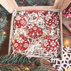 Zawieszki na choinkę - Folk Birds & Flowers (duże)