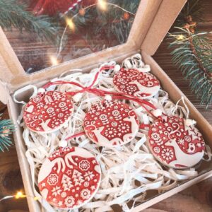 Zawieszki na choinkę - Reniferki Folk (duże)